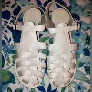 White Faux Saltwater Sandals